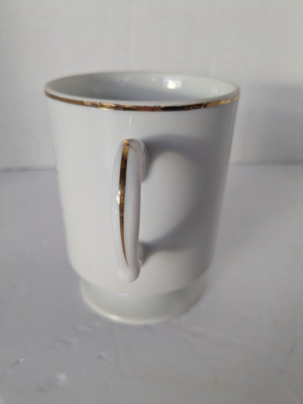 Vintage Curling Capers Mug by Banks Japan – Pedestal Coffee Cup Gold Rim - Space - Picture 3 of 7